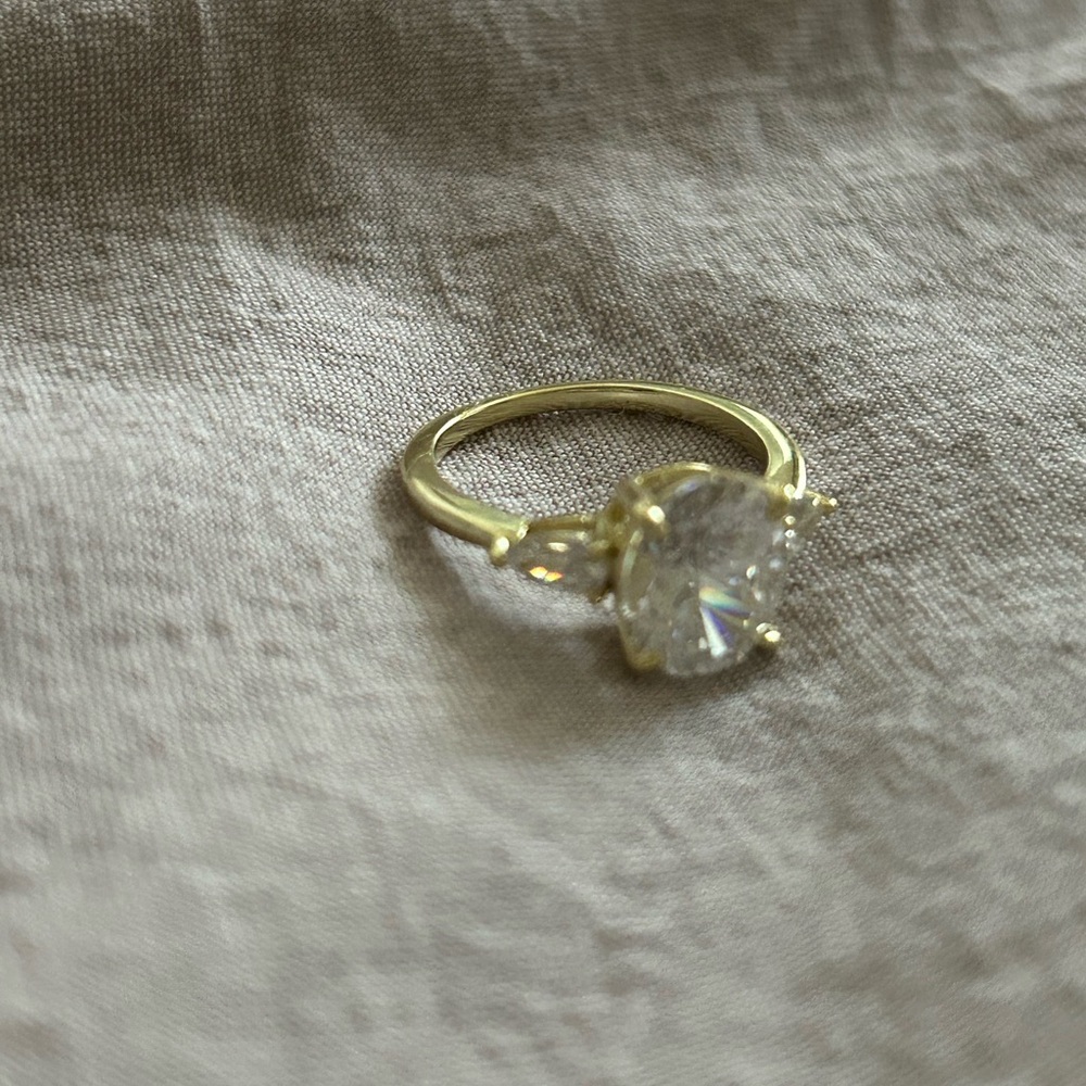 Classic Gold Solitaire Ring with Clear Stone
